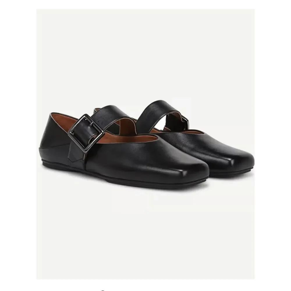 New Franco Sarto Oakes Mary Jane Black Leather 8.5M